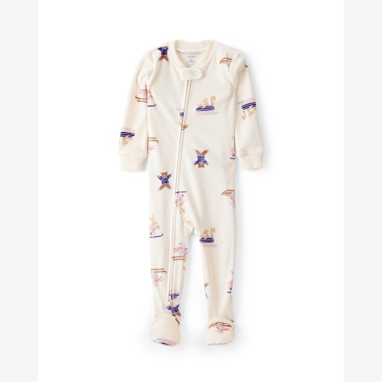 Macacão pijama bebê em plush nadando - bege | Carter's