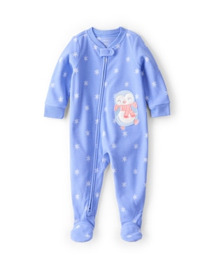 Macacão pijama bebê em fleece pinguim - azul | Carter's