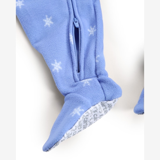 Macacão pijama bebê em fleece pinguim - azul | Carter's