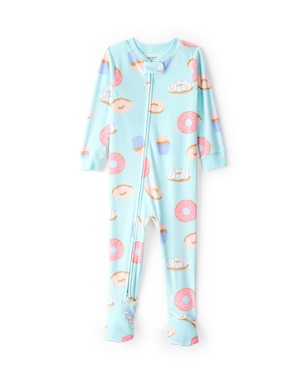 Macacão pijama infantil em plush docinhos - azul | Carter's