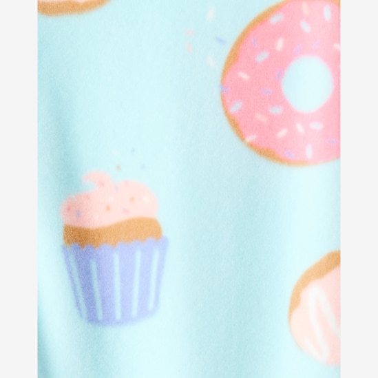 Macacão pijama infantil em plush docinhos - azul | Carter's
