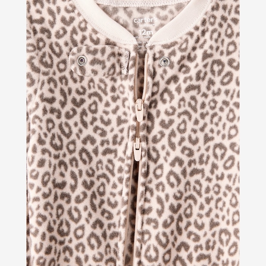 Macacão pijama bebê em fleece onça - bege | Carter's