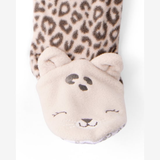 Macacão pijama bebê em fleece onça - bege | Carter's