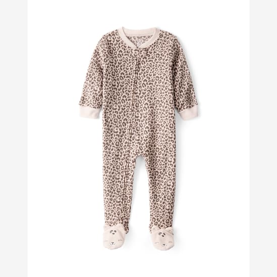 Macacão pijama bebê em fleece onça - bege | Carter's