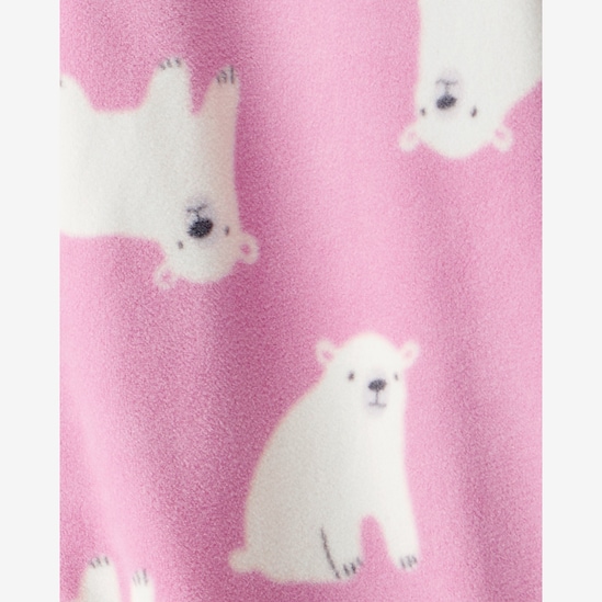 Macacão pijama bebê em fleece urso - rosa | Carter's