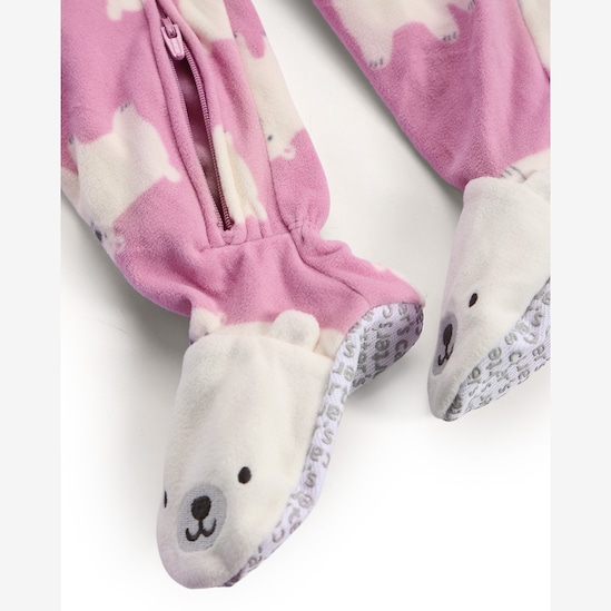 Macacão pijama bebê em fleece urso - rosa | Carter's