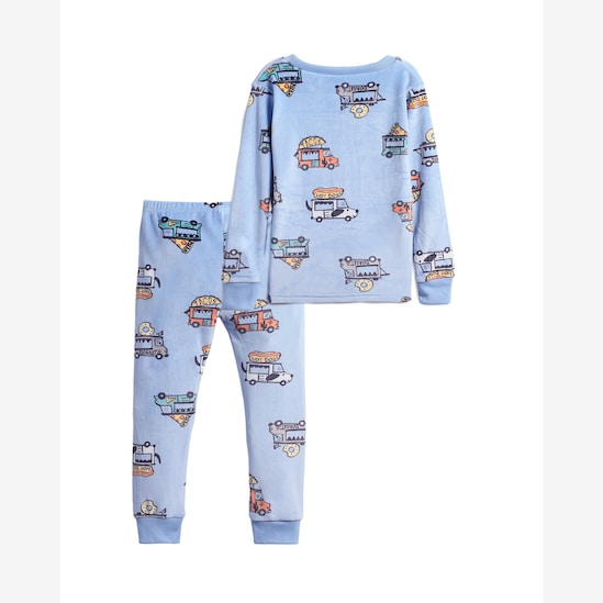 Pijama longo infantil 2 peças em plush food truck - azul | Carter's