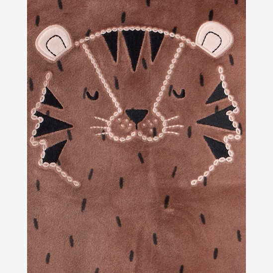 Pijama longo infantil 2 peças em plush tigre - marrom | Carter's