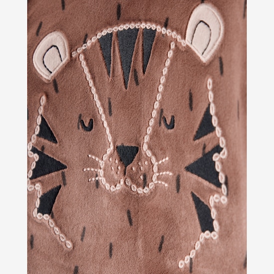 Pijama longo infantil 2 peças em plush tigre - marrom | Carter's