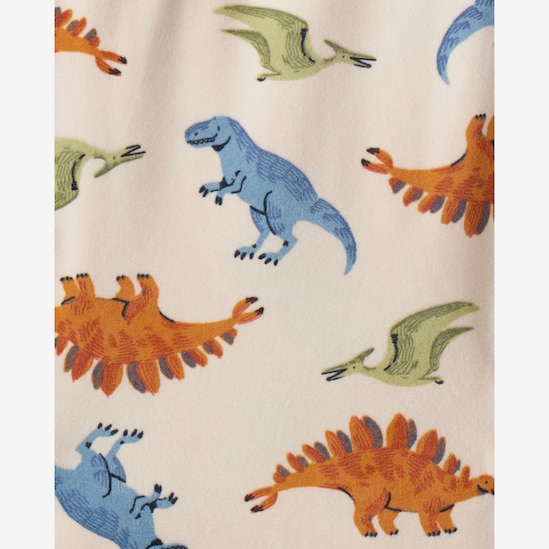Pijama longo infantil 2 peças em plush dinossauro - bege | Carter's