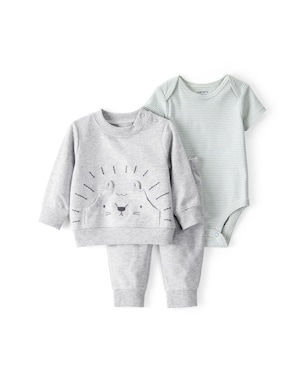 Conjunto longo bebê 3 peças bichinho mescla - multicor | Carter's