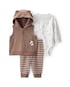 Conjunto longo bebê 3 peças com capuz cachorrinho - multicor | Carter's
