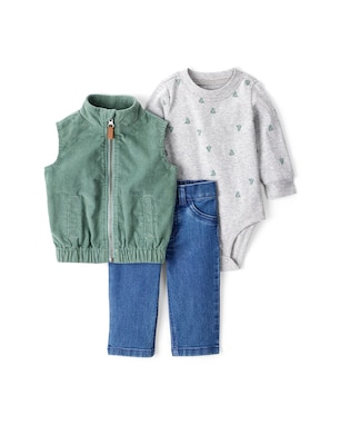 Conjunto longo bebê 3 peças jeans veludo - multicor | Carter's
