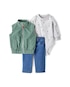 Conjunto longo bebê 3 peças jeans veludo - multicor | Carter's