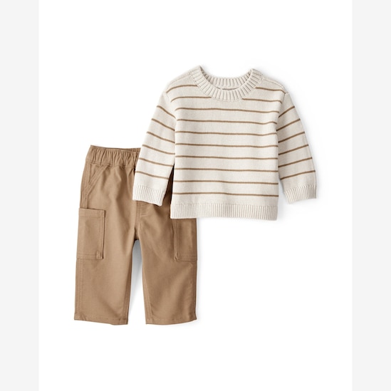 Conjunto longo bebê 2 peças tricot listrado - multicor | Carter's