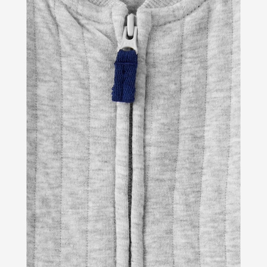 Macacão bebê texturizado bolso canguru - cinza | Carter's