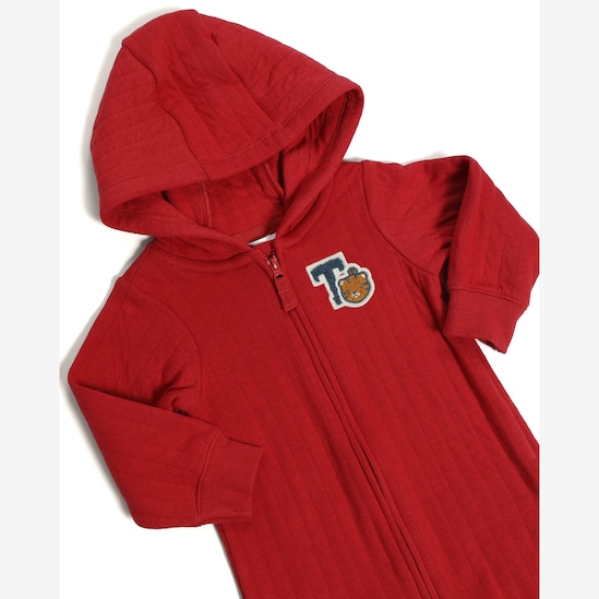 Macacão bebê com capuz matelassê - vermelho | Carter's