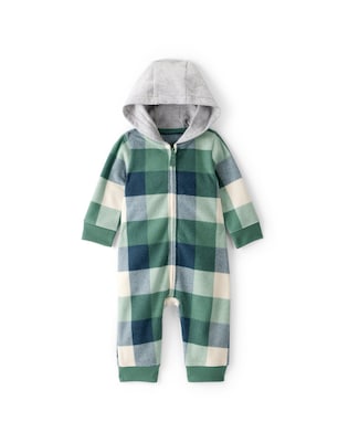 Macacão bebê em fleece com capuz xadrez - multicor | Carter's