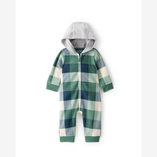 Macacão bebê em fleece com capuz xadrez - multicor | Carter's