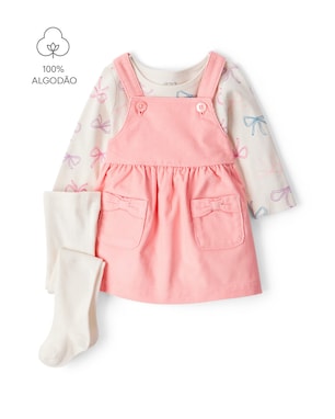 Salopete bebê veludo com blusa e meia calça - multicor | Carter's