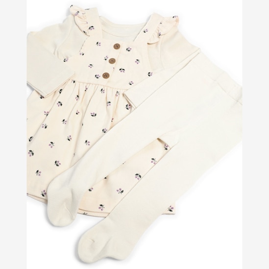 Salopete bebê veludo com blusa e meia calça - multicor | Carter's