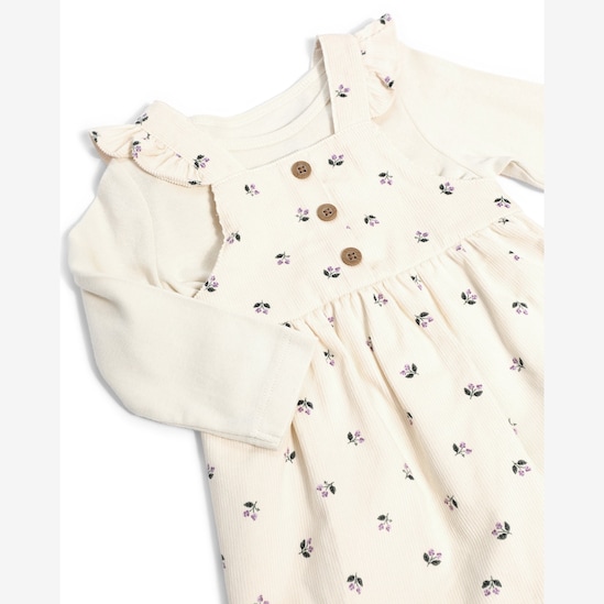 Salopete bebê veludo com blusa e meia calça - multicor | Carter's