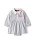Vestido polo bebê evasê mescla com calcinha - cinza | Carter's