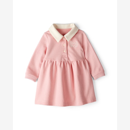 Vestido polo bebê evasê com calcinha - rosa | Carter's