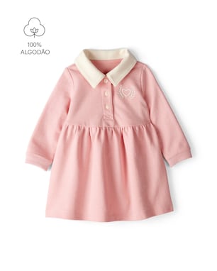 Vestido polo bebê evasê com calcinha - rosa | Carter's