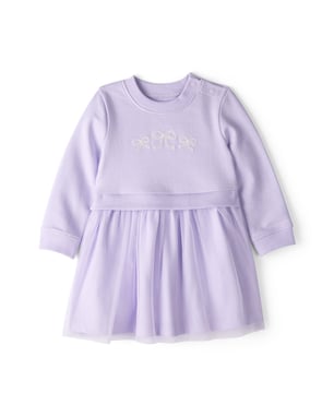 Vestido bebê evasê em tule com calcinha - lilás | Carter's