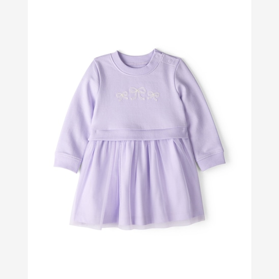 Vestido bebê evasê em tule com calcinha - lilás | Carter's