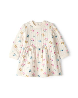 Vestido bebê evasê floral com calcinha - bege | Carter's