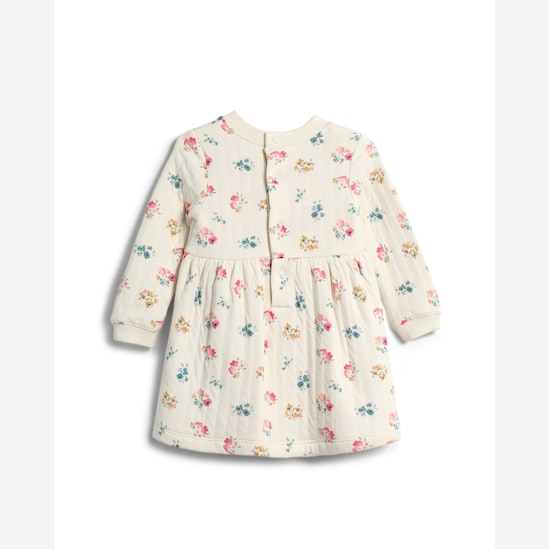 Vestido bebê evasê floral com calcinha - bege | Carter's