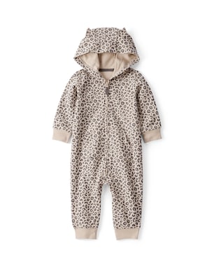 Macacão bebê com capuz interativo onça - bege | Carter's