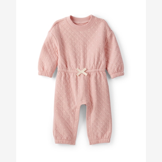 Macacão bebê matelassê poá - rosa | Carter's