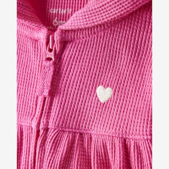 Macacão bebê com capuz interativo texturizado - rosa | Carter's