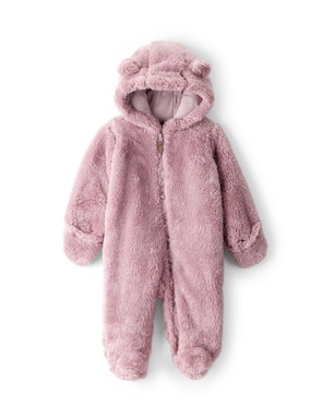 Macacão bebê com capuz interativo peluciado - rosa | Carter's