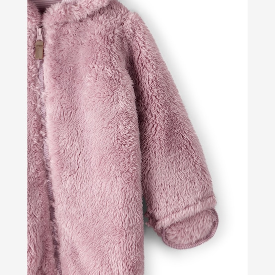 Macacão bebê com capuz interativo peluciado - rosa | Carter's