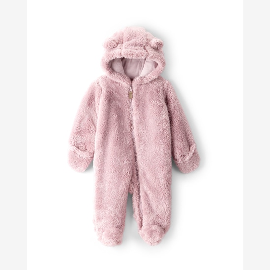 Macacão bebê com capuz interativo peluciado - rosa | Carter's