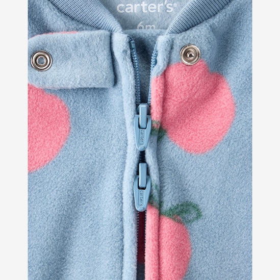 Macacão bebê em fleece frutinha com pezinho - azul | Carter's