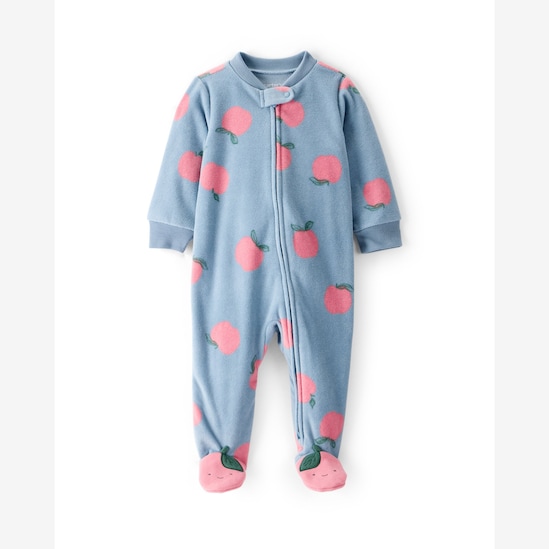 Macacão bebê em fleece frutinha com pezinho - azul | Carter's