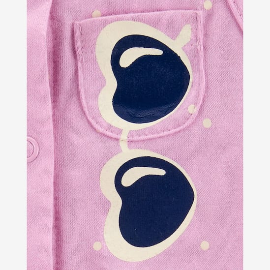 Macaquinho bebê poá com bolso óculos - rosa | Carter's