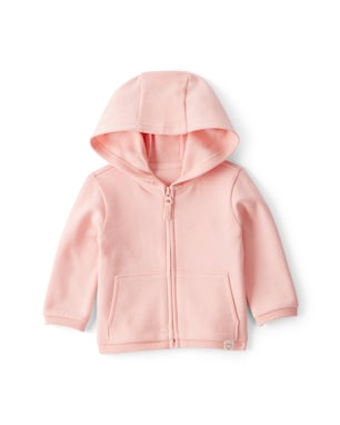 Blusa de moletom bebê com capuz e felpa - rosa | Carter's