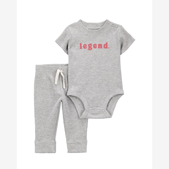 Conjunto longo bebê 2 peças mescla legend - cinza | Carter's