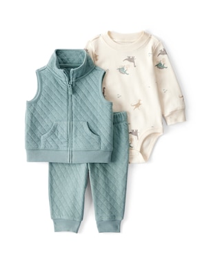 Conjunto longo bebê 3 peças matelassê dinossauro - multicor | Carter's