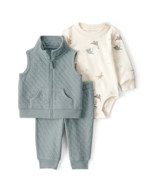 Conjunto longo bebê 3 peças matelassê dinossauro - multicor | Carter's