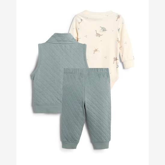 Conjunto longo bebê 3 peças matelassê dinossauro - multicor | Carter's