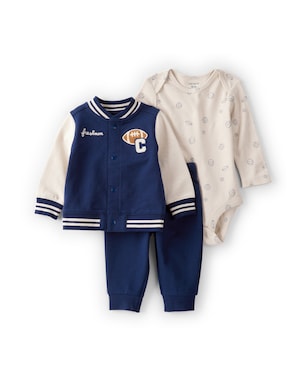 Conjunto longo bebê 3 peças college futebol americano - multicor | Carter's