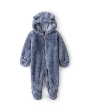 Macacão bebê com capuz interativo peluciado - azul | Carter's
