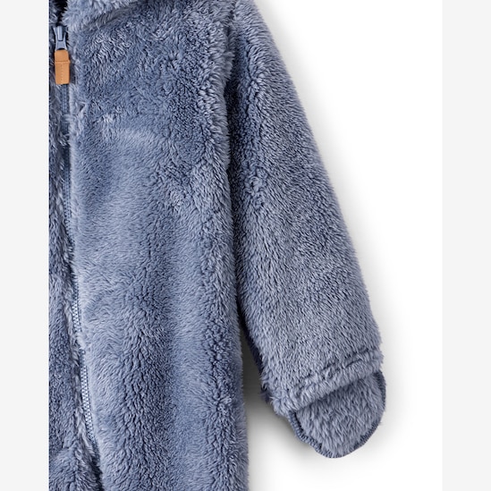 Macacão bebê com capuz interativo peluciado - azul | Carter's